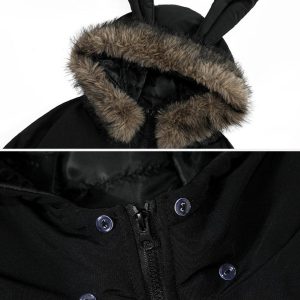 Concert Outfit Bunny Ear Hooded Coat