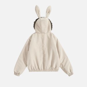 Concert Outfit Bunny Ear Hooded Coat
