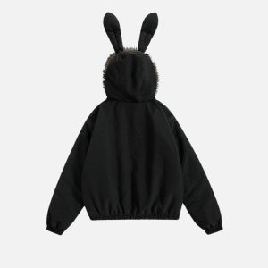 Concert Outfit Bunny Ear Hooded Coat