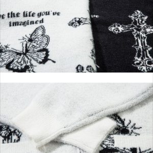 Concert Outfit Butterfly Cross Knit Cardigan