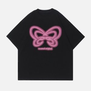 Concert Outfit Butterfly Embroidery Tee