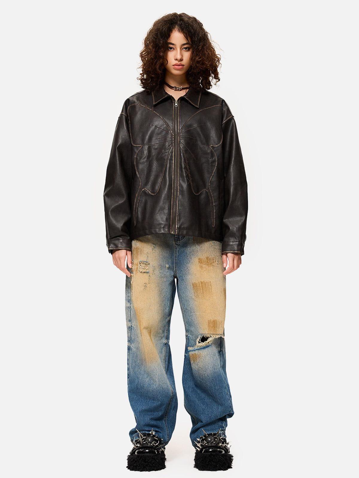 Concert Outfit Butterfly Faux Leather Jacket Concert Outfit Butterfly Faux Leather Jacket