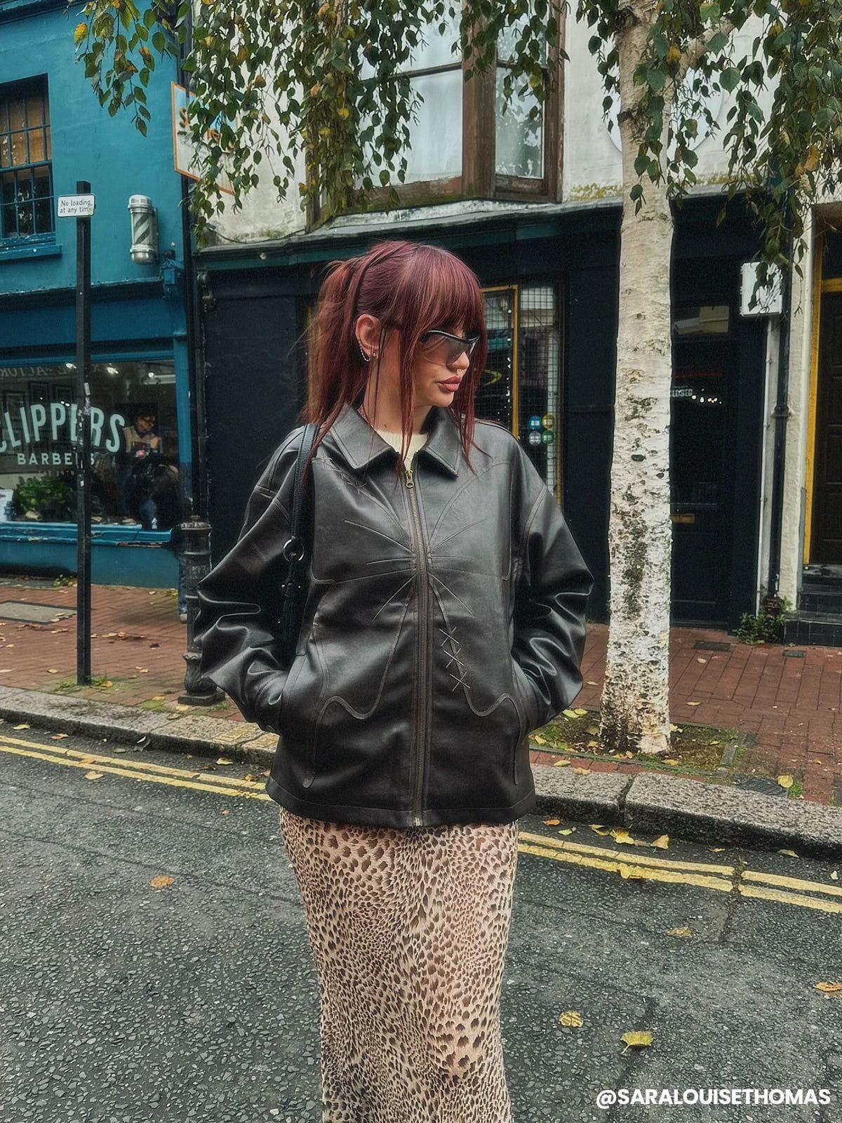 Concert Outfit Butterfly Faux Leather Jacket Concert Outfit Butterfly Faux Leather Jacket