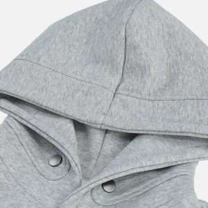 Concert Outfit Button Deconstructive Hoodie