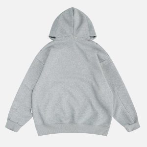 Concert Outfit Button Deconstructive Hoodie