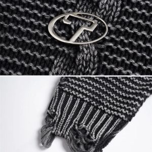 Concert Outfit Cable Knit Ripped Sweater