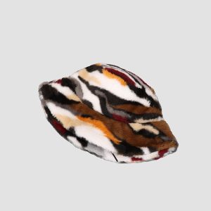 Concert Outfit Camo Stripe Plush Vintage Bucket Hat