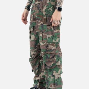 Concert Outfit Camouflage Adjustable Belt Cargo Pants