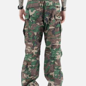 Concert Outfit Camouflage Adjustable Belt Cargo Pants