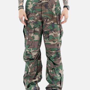 Concert Outfit Camouflage Adjustable Belt Cargo Pants