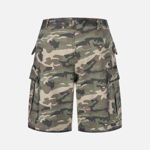 Concert Outfit Camouflage Badge Cargo Shorts