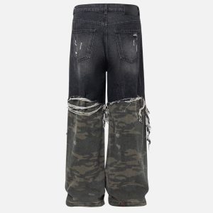 Concert Outfit Camouflage Distressed Jeans