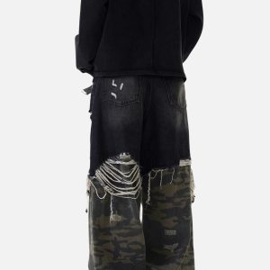 Concert Outfit Camouflage Distressed Jeans