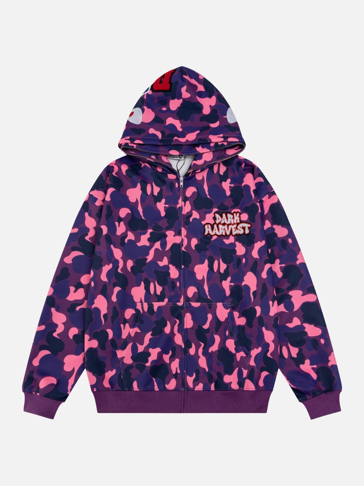 Concert Outfit Camouflage Double Cap Design Hoodie Concert Outfit Camouflage Double Cap Design Hoodie