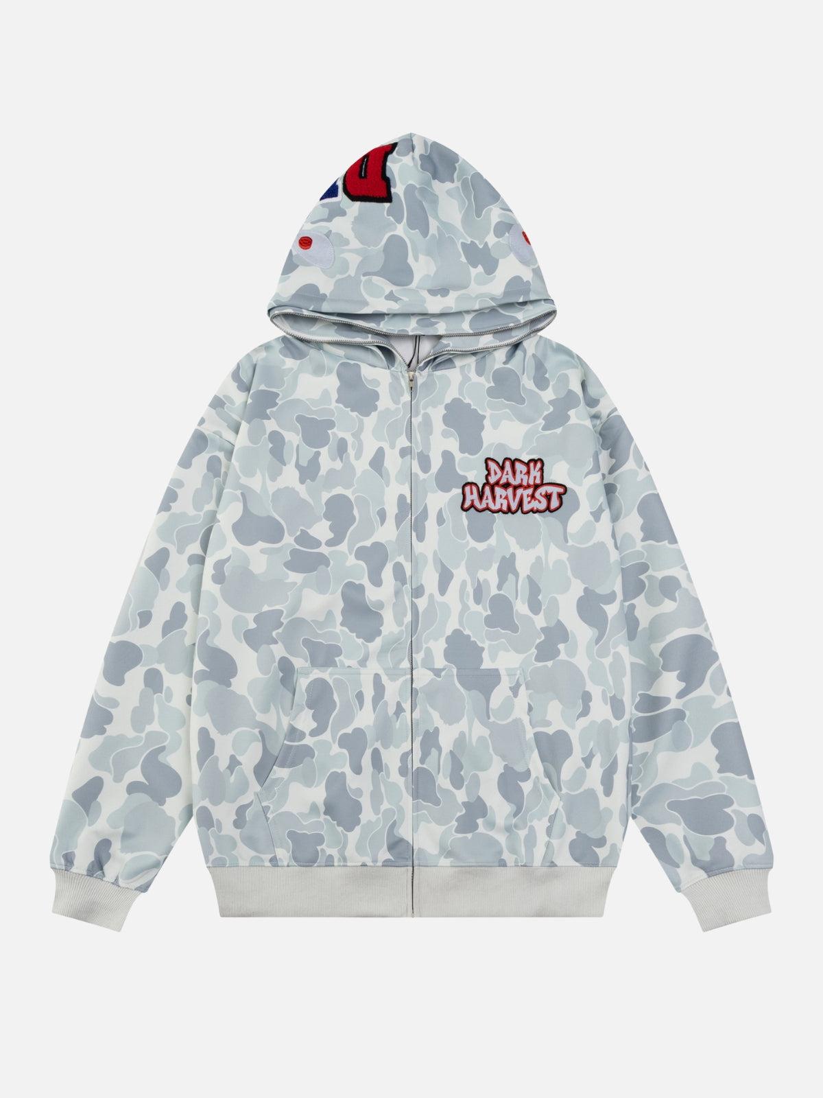 Concert Outfit Camouflage Double Cap Design Hoodie Concert Outfit Camouflage Double Cap Design Hoodie