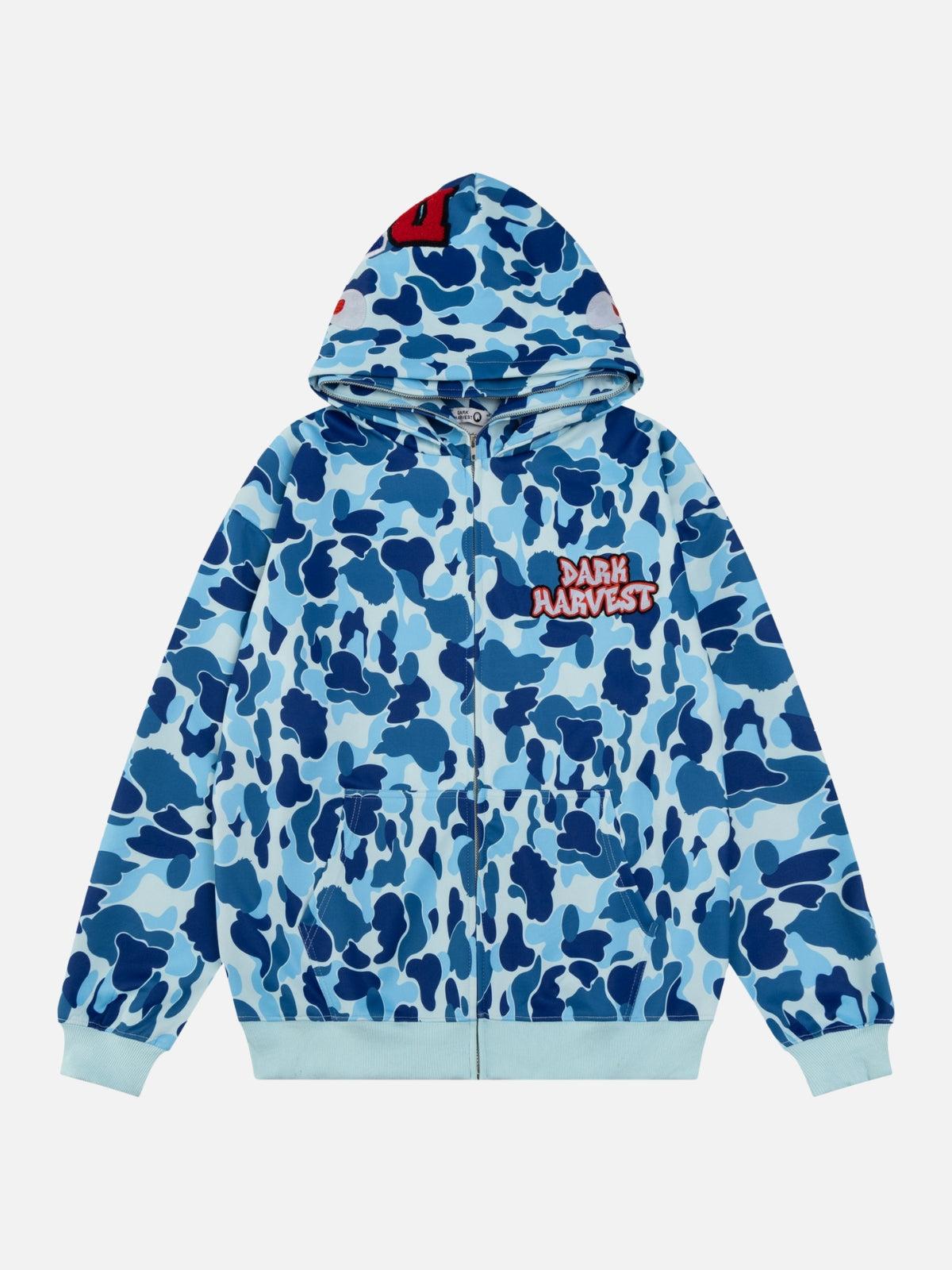 Concert Outfit Camouflage Double Cap Design Hoodie Concert Outfit Camouflage Double Cap Design Hoodie