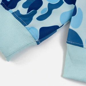 Concert Outfit Camouflage Double Cap Design Hoodie