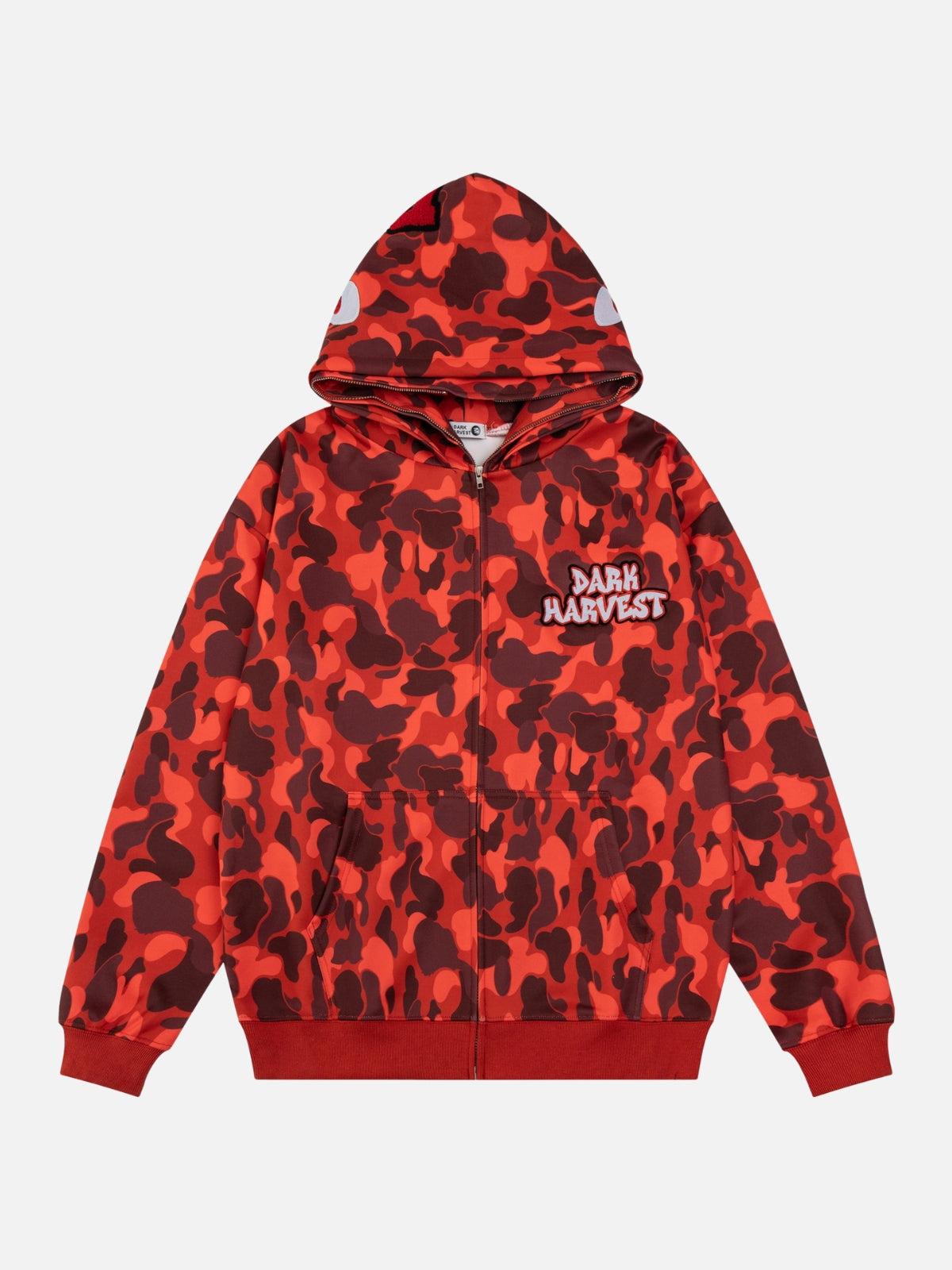 Concert Outfit Camouflage Double Cap Design Hoodie Concert Outfit Camouflage Double Cap Design Hoodie