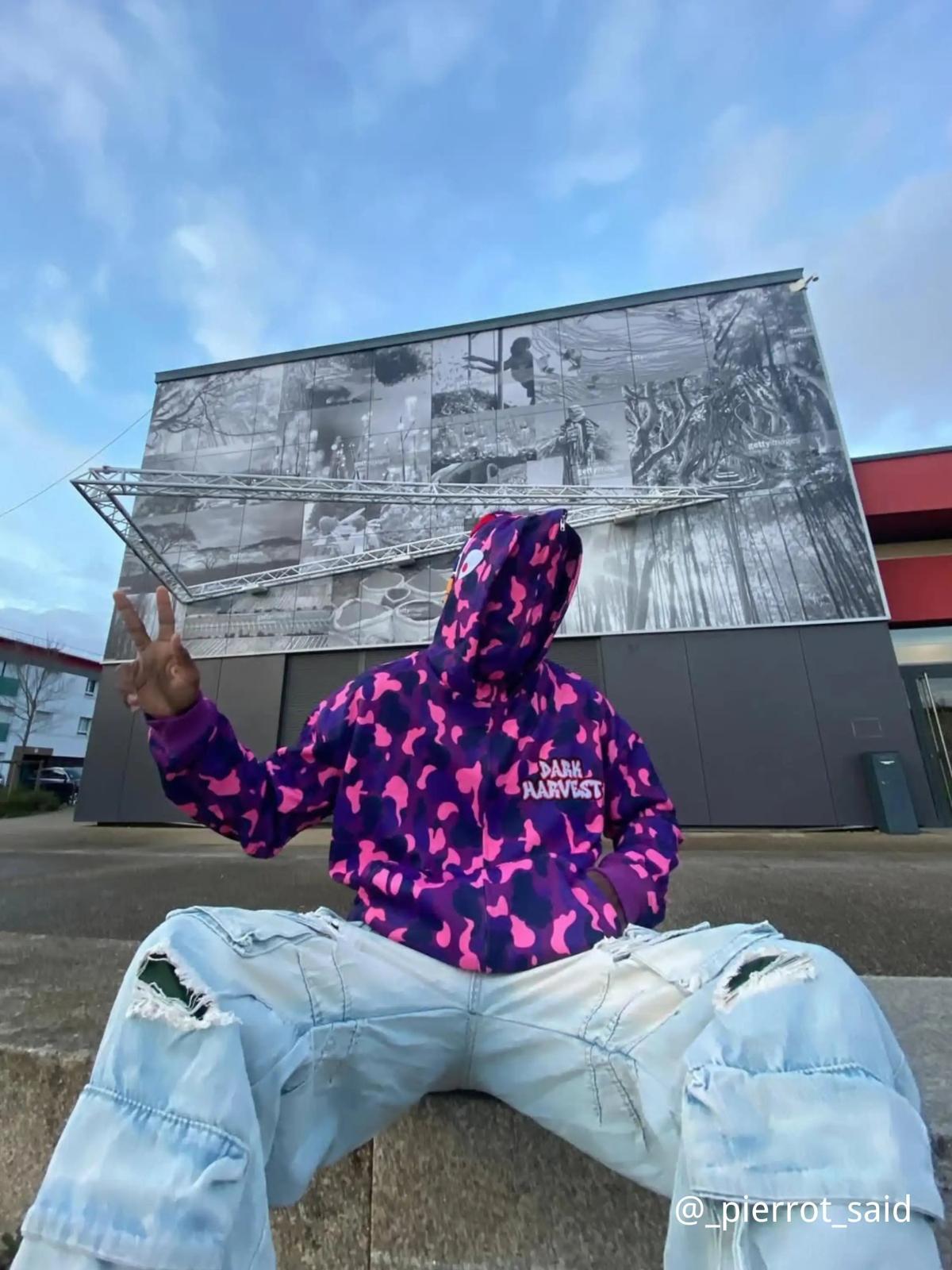 Concert Outfit Camouflage Double Cap Design Hoodie Concert Outfit Camouflage Double Cap Design Hoodie