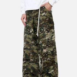 Concert Outfit Camouflage Drawstring Cargo Pants