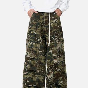 Concert Outfit Camouflage Drawstring Cargo Pants