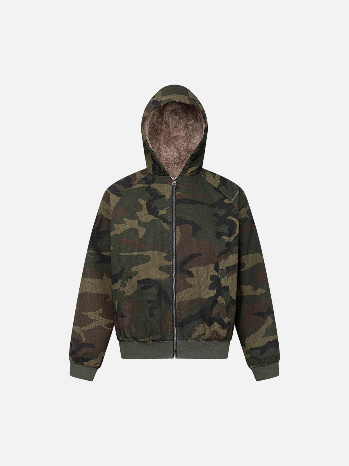 Concert Outfit Camouflage Fleece Hooded Jacket Concert Outfit Camouflage Fleece Hooded Jacket