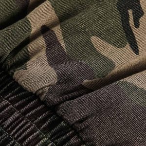 Concert Outfit Camouflage Fur Collar Hooded Quilted Jacket