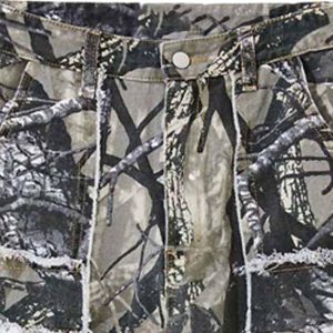 Concert Outfit Camouflage Leaf Straight Leg Pants