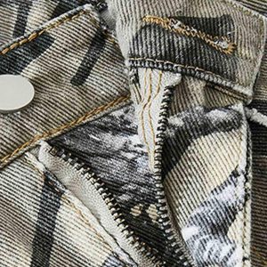 Concert Outfit Camouflage Leaf Straight Leg Pants