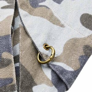 Concert Outfit Camouflage Leather Shoulder Pad Denim Bomber Jacket