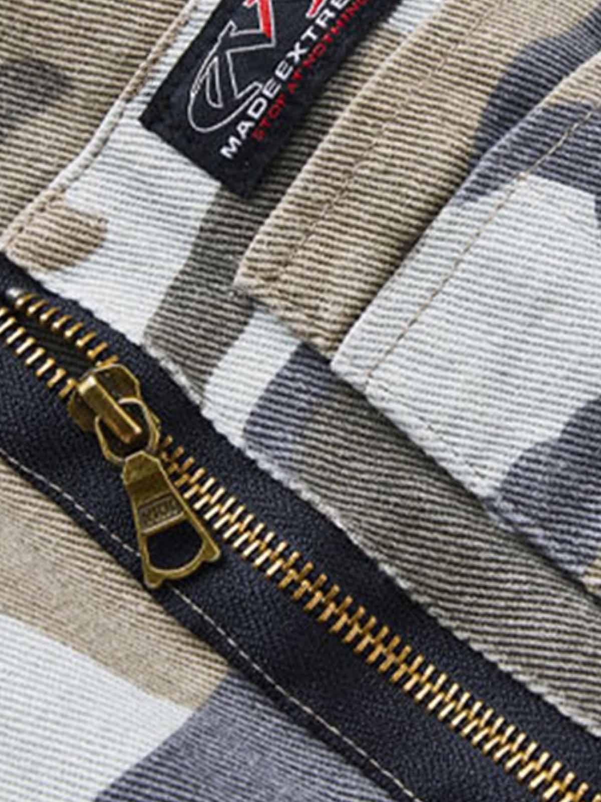 Concert Outfit Camouflage Leather Shoulder Pad Denim Bomber Jacket Concert Outfit Camouflage Leather Shoulder Pad Denim Bomber Jacket