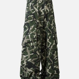 Concert Outfit Camouflage Multi-Pocket Cargo Pants