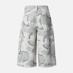 Concert Outfit Camouflage Multi-Pocket Cargo Shorts