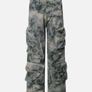 Concert Outfit Camouflage Multi-Pockets Cargo Pants
