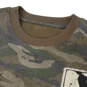 Concert Outfit Camouflage Patchwork Graphic T-Shirt