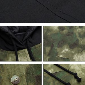 Concert Outfit Camouflage Patchwork Hooded Jacket