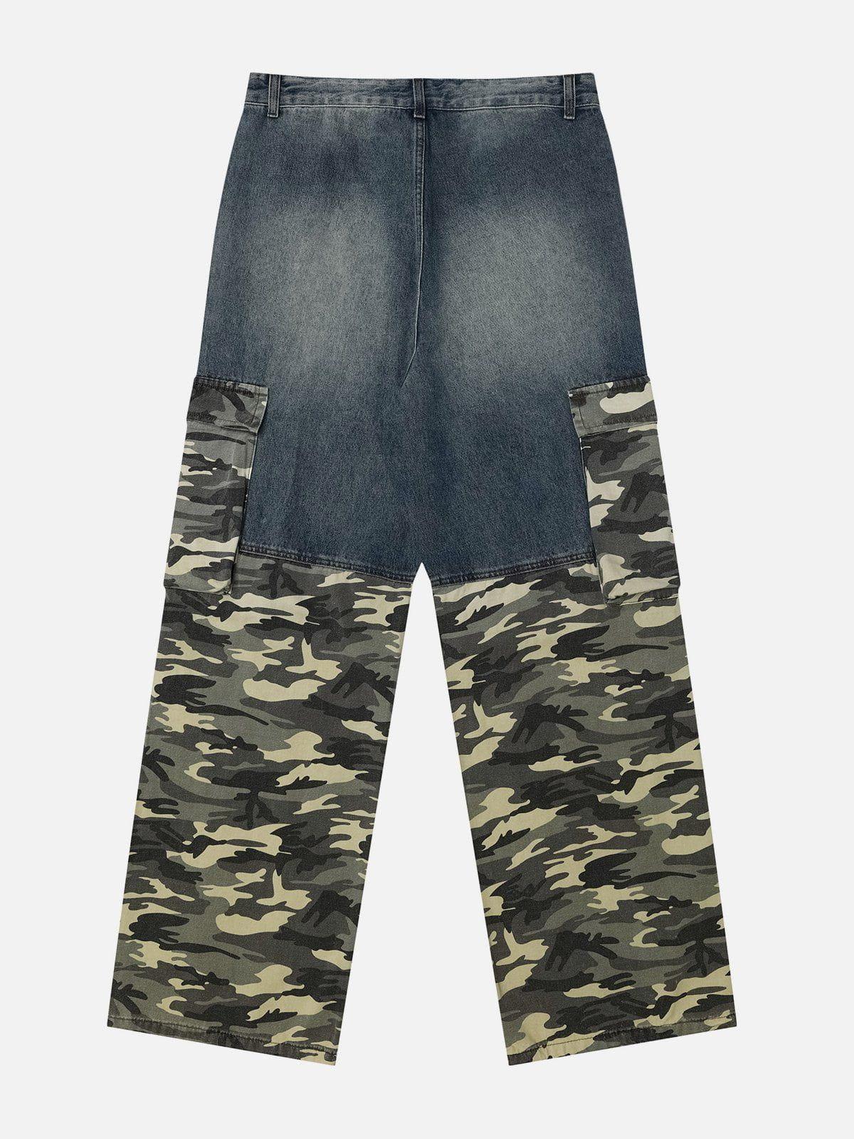 Concert Outfit Camouflage Patchwork Jeans Concert Outfit Camouflage Patchwork Jeans