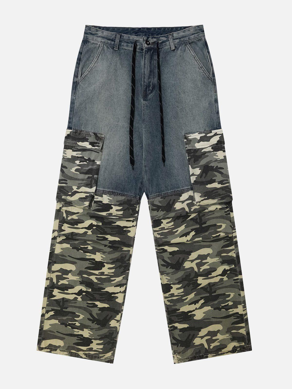 Concert Outfit Camouflage Patchwork Jeans Concert Outfit Camouflage Patchwork Jeans