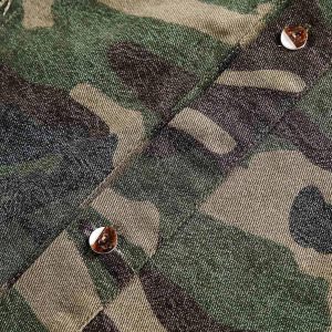 Concert Outfit Camouflage Patchwork Print Letter Short Sleeve Shirt