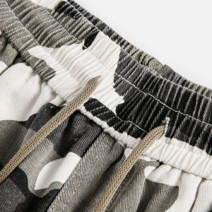 Concert Outfit Camouflage Patchwork Shorts