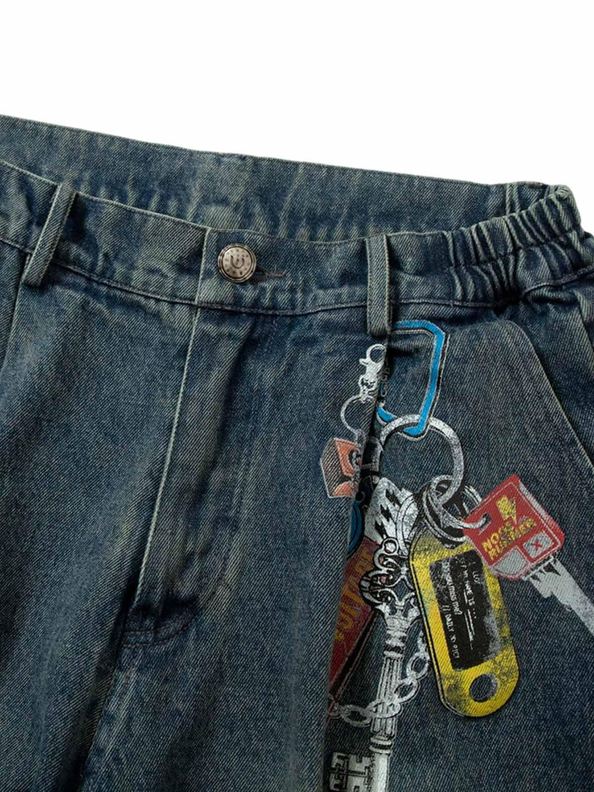 Concert Outfit Camouflage Patchwork Workwear Straight Jeans Concert Outfit Camouflage Patchwork Workwear Straight Jeans