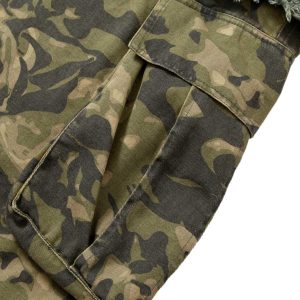 Concert Outfit Camouflage Patchwork Workwear Straight Jeans