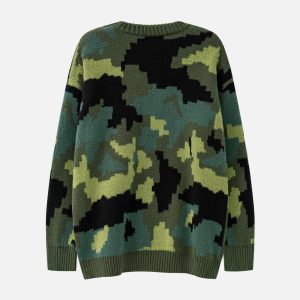 Concert Outfit Camouflage Print Sweater