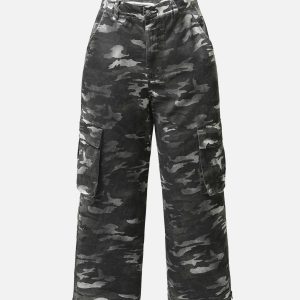 Concert Outfit Camouflage Retro Multi-Pocket Cargo Pants