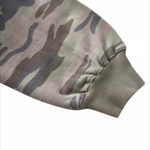 Concert Outfit Camouflage Sequin Letter Pattern Zipper Hoodie