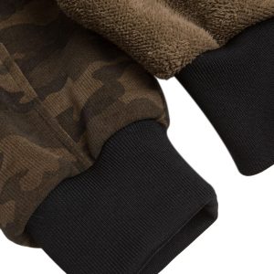 Concert Outfit Camouflage Spliced Fur Hooded Fleece Jacket