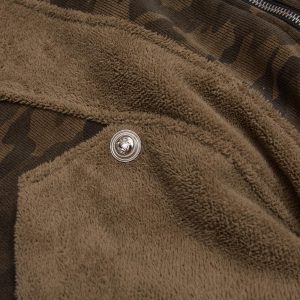 Concert Outfit Camouflage Spliced Fur Hooded Fleece Jacket