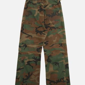 Concert Outfit Camouflage Structured Pleated Pants