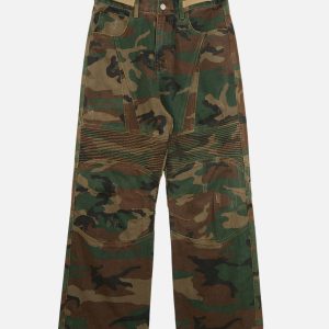 Concert Outfit Camouflage Structured Pleated Pants