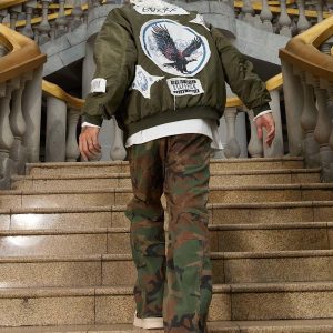 Concert Outfit Camouflage Structured Pleated Pants